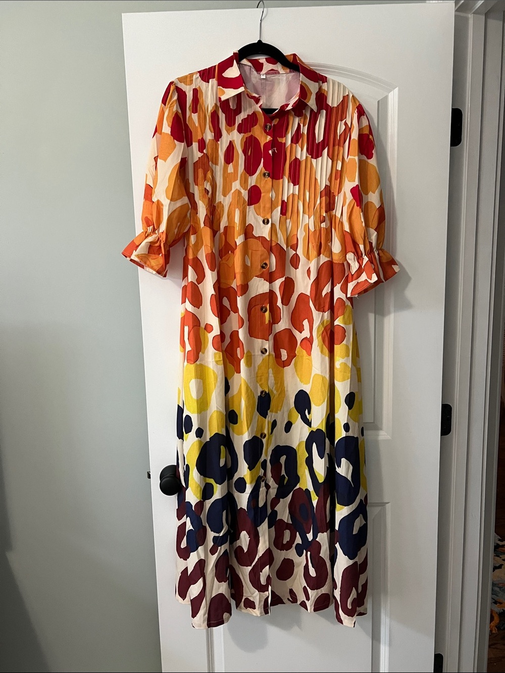 Source Unknown Multicolor Maxi Dress - Red, Orange, Yellow & Navy